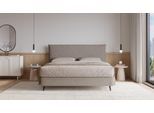 BRUNO Boxspringbett Prestige 180x200cm in Taupe Grau-Beige | 6 Farben & 4 Kopfteile wählbar | Luxus 27 cm Pulse-Latex-Matratze | Made in Germany