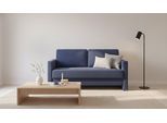 BRUNO Schlafsofa 140cm in Blau | Schmal | stabiles Massivholz & Boxspringkomfort