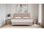 BRUNO Boxspringbett Prestige 180x200cm in Blush Rosa | 6 Farben & 4 Kopfteile wählbar | Luxus 27 cm Pulse-Latex-Matratze | Made in Germany