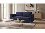 BRUNO Schlafsofa 140cm in Blau | Klassik | stabiles Massivholz & Boxspringkomfort