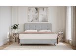 BRUNO Boxspringbett Prestige 180x200cm in Hellgrau | 6 Farben & 4 Kopfteile wählbar | Luxus 27 cm Pulse-Latex-Matratze | Made in Germany