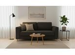 BRUNO Schlafsofa 140cm in Anthrazit | Klassik | stabiles Massivholz & Boxspringkomfort