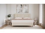 BRUNO Boxspringbett Prestige 180x200cm in Ecru Creme | 6 Farben & 4 Kopfteile wählbar | Luxus 27 cm Pulse-Latex-Matratze | Made in Germany