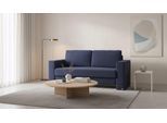 BRUNO Schlafsofa 160cm in Blau | Kubus | stabiles Massivholz & Boxspringkomfort