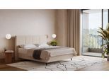 BRUNO Boxspringbett Prestige 160x200cm in Ecru Creme | 6 Farben & 4 Kopfteile wählbar | Luxus 27 cm Pulse-Latex-Matratze | Made in Germany
