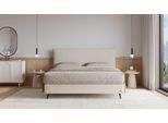 BRUNO Boxspringbett Prestige 200x200cm in Ecru Creme | 6 Farben & 4 Kopfteile wählbar | Luxus 27 cm Pulse-Latex-Matratze | Made in Germany