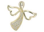 Kettenanhänger ADELIA´S "Damen Anhänger – Engelanhänger aus 925 Silber mit Zirkonia", gold, Schmuckanhänger, Damen, Silber 925 (Sterlingsilber), Kettenanhänger, Ideal zum Verschenken – schlicht und stilvoll