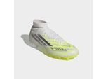 Fußballschuh ADIDAS PERFORMANCE "F50 SPARKFUSION LEAGUE MID CUT FG/AG", Damen, Gr. 42, cloud weiß, iron metallic, hi, res gelb, Synthetik, Textil, Schuhe Fußballschuh, für Rasen und Kunstrasenplätze geeignet