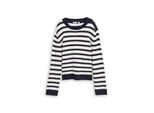 TOM TAILOR Damen Strickpullover mit Streifenmuster, blau, Gestreift, Gr. M