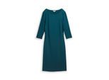 TOM TAILOR Damen Kleid mit Raffungen, grün, Uni, Gr. 34