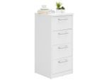 Xora Kommode , Weiss , Kunststoff , 4 Schublade(n) Schubladen , 38x84x36 cm , Typenauswahl , Kleinmöbel, Kommoden, Kommoden