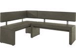 Eckbank OTTO HOME "Charissa", grün (khakifarben (arizona 4421)), B:210cm H:90cm T:140cm, Holzwerkstoff, Massivholz, Sitzbänke, Eckbank, in 3 Größen, verschiedene Qualitäten