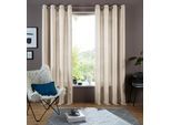 Gardine OTTO HOME "Rudy" Gr. 3, beige (sand), B:140cm H:225cm, Leinen, Polyester, Gardinen, Gardine, Halbtransparent, Leinenlook, Polyester-Leinen-Mischung