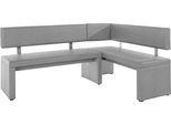 Eckbank OTTO HOME "Charissa", grau (hellgrau (capulet 4003)), B:190cm H:90cm T:140cm, Holzwerkstoff, Massivholz, Sitzbänke, Eckbank, in 3 Größen, verschiedene Qualitäten