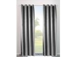 Vorhang OTTO HOME "Velvet Uni" Gr. 3, grau, B:140cm H:225cm, Polyester, Polyester, Gardinen, Vorhang, Blickdichter Samt, 2-er Set, edel, Gardine, multifunktional