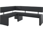 Eckbank OTTO HOME "Charissa", schwarz, B:190cm H:90cm T:140cm, Holzwerkstoff, Massivholz, Sitzbänke, Eckbank, in 3 Größen, verschiedene Qualitäten