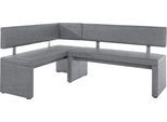 Eckbank OTTO HOME "Charissa", grau (grau (fantasy 8202)), B:210cm H:90cm T:140cm, Holzwerkstoff, Massivholz, Sitzbänke, Eckbank, in 3 Größen, verschiedene Qualitäten