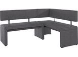 Eckbank OTTO HOME "Charissa", grau (dunkelgrau (capulet 4009)), B:170cm H:90cm T:140cm, Holzwerkstoff, Massivholz, Sitzbänke, Eckbank, in 3 Größen, verschiedene Qualitäten