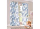 Gardine OTTO HOME "Belem" Gr. 2, weiß (weiß, blau), B:140cm H:175cm, Voile, Polyester, Gardinen, Gardine, 1 oder 2 Schals, Vorhang, Fertiggardine, Kreise