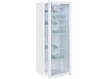 Exquisit Glastürkühlschrank GKS240-GT-160C Weiss 237 l, Umluft, 6 Ablagen, Türschloss, freistehend