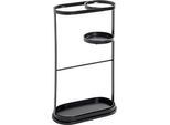HAKU Schirmständer, mit Metall-Tropfschalen, B 370 x T 180 x H 600 mm, Stahlrohr, schwarz