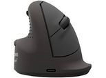 Fellowes Vertikalmaus Bretyta Plus+, Grösse L, für Linkshänder, ergonomisch, 3-fache Konnektivität, 400-2400 dpi, mit Microban®-Schutz, schwarz