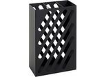 HAKU Schirmständer, mit Motiv-Stanzung und Abtropfschale, B 300 x T 160 x H 480 mm, Metall, schwarz