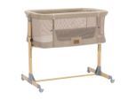 Fillikid Beistellbett Air, Cappuccino, Metall, Textil, 80x45 cm, Reißverschluss, Seitenfenster aufklappbar, Bezug abnehmbar, waschbar, Netzfenster, höhenverstellbar, sehr stabil, Babymöbel, Babybetten, Beistellbetten