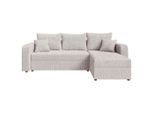 Carryhome Ecksofa, Natur, Kunststoff, 3-Sitzer, Füllung: Schaumstoffflocken,Schaumstoffflocken, Ottomane links, seitenverkehrt montierbar, L-Form, 240x140 cm, Liegefunktion, Schlafen auf Sitzhöhe, Rücken echt, haustierfreundlicher Bezug, Wohnzimmer, Sofas & Couches, Wohnlandschaften, Ecksofas