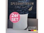 Federkissen SPESSARTTRAUM "FIRST CLASS, Kopfkissen 1-tlg. oder 2-tlg. 40x80 oder 80x80 cm", weiß, B:80cm L:80cm, Bezug: 100% Baumwolle. Füllung: 85% Federn, 15% Daunen, Kopfkissen, hergestellt in Deutschland, allergikerfreundlich, im Set günstiger