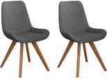 Schalenstuhl OTTO HOME "Bratislava", grau (dunkelgrau (cloud 97), eiche natur), B:56cm H:86cm T:61,5cm, Holzwerkstoff, Massivholz, Polyester, Stühle, Gestell Eiche massiv geölt, Easy Care-Stoff