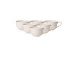 Tasse VILLEROY & BOCH "Frühstückstassen For Me 300 ml 6er Set weiß", weiß, Porzellan, Trinkgefäße, Tasse