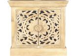 Unterschrank SIT, beige (natur), B:66cm H:60cm T:41cm, Massivholz, Schränke, Unterschrank, Mit Holzschnitzereien