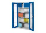 Kappes Systemschrank Serie 500 mit Privatfach RAL 7035/5010 Sichtfenstertüren 3 Fachböden (1251.04.5016)