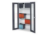 Kappes Systemschrank Serie 500 mit Privatfach RAL 7035/7016 Sichtfenstertüren 3 Fachböden (1251.04.5024)