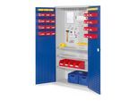Kappes Werkzeugschrank RasterPlan Mod. 6 T410 mm RAL 7035/5010 Türen innen Schlitzplatten (1352.02.4016)