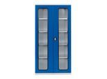 Kappes Systemschrank Serie 500 RAL 7035/5010 Sichtfenstertüren 4 Fachböden (1251.01.5016)