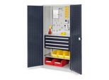 Kappes Schubladenschrank RasterPlan RAL 7035/7016 Mod. 23 Tür innen Schlitzplatten (1460.03.4024)
