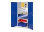 Kappes Schubladenschrank RasterPlan RAL 7035/5010 Mod. 25 Tür innen Schlitzplatten (1460.05.4016)