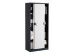 VCM Metall Büroschrank H. 180 x B. 80 x T. 40 cm / Aktenschrank Büromöbel für Ordner / Stahlschrank abschließbar / Schiebetürenschrank Malivo 4 fach mit Schiebetüren