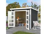 Gartenhaus LASITA MAJA "Zambezi 3", grau (carbongrau), ohne Fußboden, ohne Dacheindeckung, Holzwerkstoff, Gartenhäuser, Gartenhaus