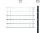 Doppelstabmattenzaun ARVOTEC "ESSENTIAL 103 zum Einbetonieren", grau (anthrazit), H:103cm, Kunststoff, Stahl, Zaunelemente, Zaunhöhe 103 cm, Zaunlänge 2 - 60 m
