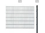 Doppelstabmattenzaun ARVOTEC "ESSENTIAL 123 zum Einbetonieren", grau (anthrazit), H:123cm, Kunststoff, Stahl, Zaunelemente, Zaunhöhe 123 cm, Zaunlänge 2 - 60 m