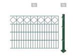 Doppelstabmattenzaun ARVOTEC "ESSENTIAL 80 zum Aufschrauben "Karo" mit Zierleiste", grün (dunkelgrün), H:80cm, Kunststoff, Stahl, Zaunelemente, Zaunhöhe 80 cm, Zaunlänge 2 - 60 m