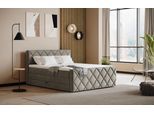 Boxspringbett COTTA "Tower inkl. Bettkasten, mit Keder in abgesetzter Farbe", dunkelgrau, keder: charcoal, B:181cm L:228cm, 100% POLYESTER (PES), Komplettbetten, Boxspringbett, in verschiedenen Breiten, Härtegraden und Farben erhältlich