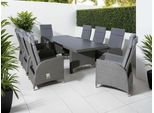 Garten-Essgruppe KONIFERA "»Newcastle«", grau (dunkelgrau, dunkelgrau), B:60cm, Aluminium, Sitzmöbel-Sets, Aluminium/Polyrattan, Topseller