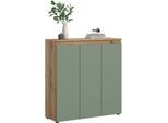 Mehrzweckschrank HOME AFFAIRE "CIPELA, 105x111 cm, viel Stauraum, variable Einlegeböden, universal", grün, B:105cm H:111cm T:37cm, FSC-zertifizierter Holzwerkstoff, Schränke, Mehrzweckschrank, Schuhschrank, Kleiderschrank, Universalschrank, Aktenschrank, Schrank