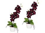 Kunstpflanze CREATIV GREEN "Orchidee Phalaenopsis", lila, H:60cm, Kunststoff, Polyester, Kunstpflanzen, Kunstpflanze, im Keramiktopf