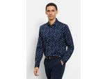 Businesshemd OLYMP "OLYMP Level Five 24/Seven, body fit, New York Kent", Herren, Gr. 39, Normaler Arm, marine, 92% Baumwolle, 8% Elasthan, Hemden