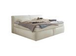 Boxxx Boxspringbett , Creme , Textil , H3 + H4 , 7-Zonen , 240x200 cm , gepolstertes Kopfteil, Stoffauswahl, Topper durchgehend, Wendematratze mit unterschiedlichen Härtegraden, In verschiedenen Grössen erhältlich, Partnermatratze mit durchgehendem Bezug, Familienbett , Schlafzimmer, Betten, Boxspringbetten